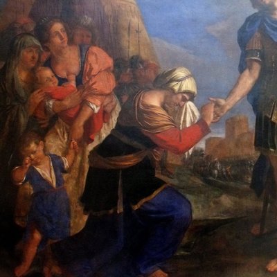 Coriolan fléchi par les prières de sa mère - Le Guerchin