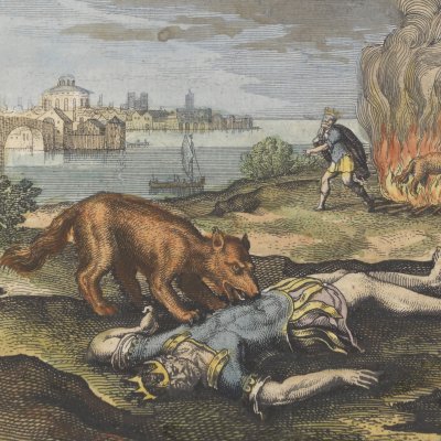 Le loup tue le roi et le rend à la vie (Michel Maier, Atalanta Fugiens, 1618)