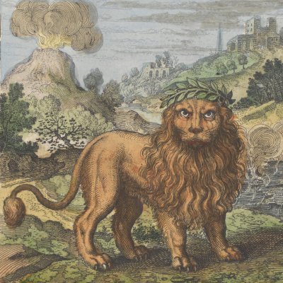 Fumée banche, Lion vert et Eau fétide (Michel Maier, Atalanta Fugiens, 1618)