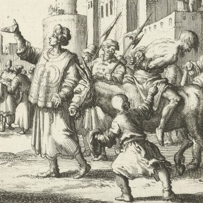 Jean, marchand de Cordoue, conduit à l’exécution (Luyken, Théâtre des Martyrs)