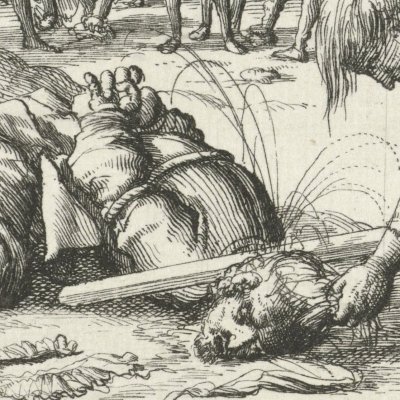 Wolfgang Binder décapité à Scharding, 1571 (Luyken, Théâtre des Martyrs)