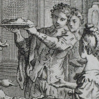 Banquet de gelines de la marquise de Montferrat (Décaméron 1757 J1N5) - Gravelot