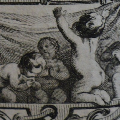 Putti pleurant un putto mort (Décaméron 1757) - Gravelot