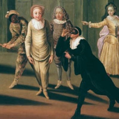 Comédiens sous une arcade - Claude Gillot