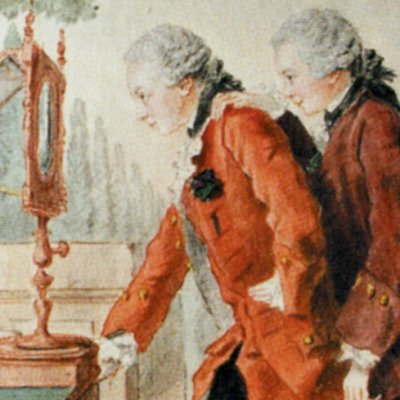 Les frères Montmort expérimentent un instrument d’optique - Carmontelle