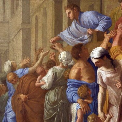 La distribution des aumônes (Vie de saint Bruno) - Eustache Le Sueur