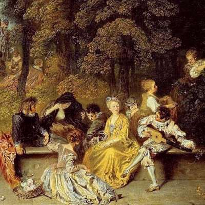 Réunion en plein air - Watteau