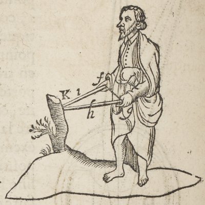 L’aveugle aux bâtons (Descartes, De l’Homme, 1664)