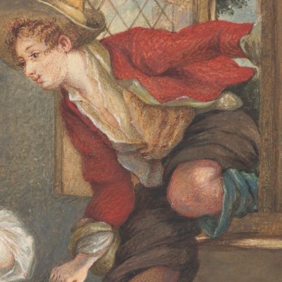 La visite de l’amant (Les amours champêtres) - Baudouin