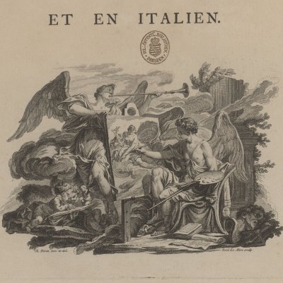 Vignette allégorique liminaire (Recueil d’estampes…, Dresde 1753)