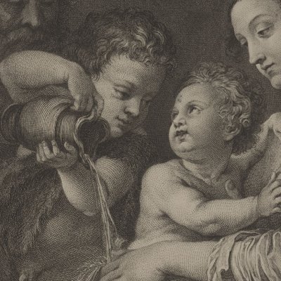 Sainte Famille d’après Jules Romain (Recueil d’estampes…, Dresde 1753)