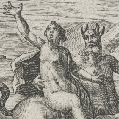 Hercule surprend l’enlèvement de Déjanire par Nessus - Crispin de Passe l’Ancien