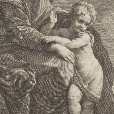 La Vierge avec St Jérôme, d’après le Guide (Recueil d’estampes…, Dresde 1753)