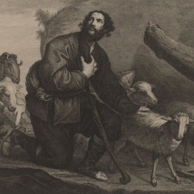 Jacob & le troupeau de Laban, d’après l’Espagnolet (Rec d’estampes, Dresde 1753)
