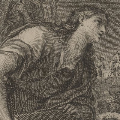 Entrevue de Jacob & Rachel, d’après Luc Jordane (Rec. d’estampes…, Dresde 1753)