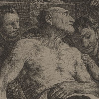 La mort de Sénèque, d’après Luc Jordane (Recueil d’estampes…, Dresde 1753)