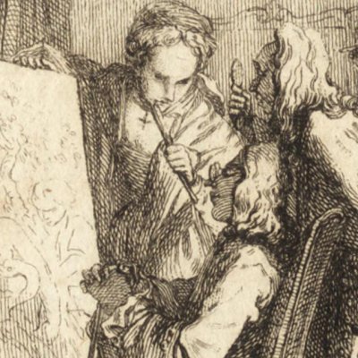 Frontispice de la Lettre à un amateur de la peinture de Hagedorn - Ch.-F. Hutin