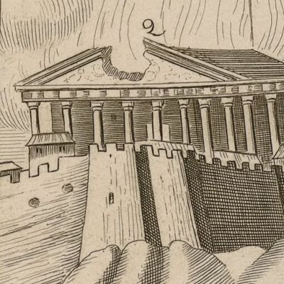 Bombardement de l’acropole par les Vénitiens en 1687 - d’après Verneda