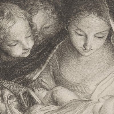 Jésus adoré par sa Ste Mère d’apr. Ch. Maratta (Recueil d’estampes… Dresde 1753)