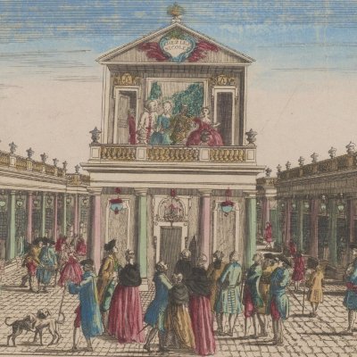 Vue de la nouvelle décoration de la Foire Saint-Germain. Théâtre de Nicolet