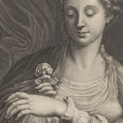 La Vierge à la rose, d’après le Parmesan (Recueil d’estampes…, II, Dresde 1757)