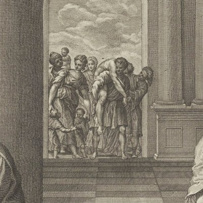 La femme adultère d’après le Tintoret (Recueil d’estampes…, II, Dresde 1757)
