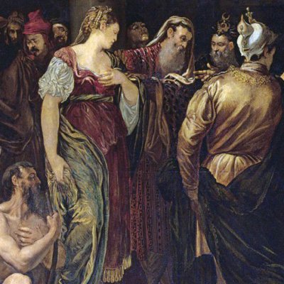 Le Christ et la femme adultère (version de Dresde) - Tintoret