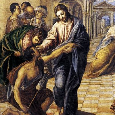 Jésus guérissant l’aveugle de Jéricho (version de Dresde) - Greco