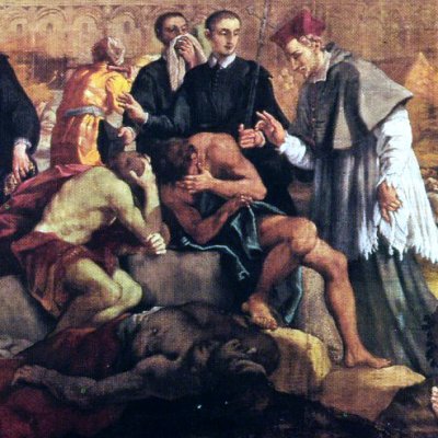 Federico Borromeo visite le lazaret pendant la peste de 1630 - L. Pellegrini Scaramuccia