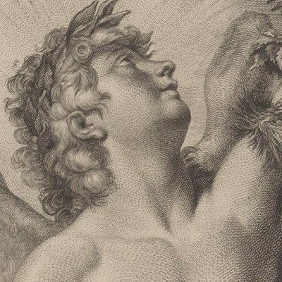 Génie d’après A. Carrache (Recueil d’estampes…, II, Dresde 1757)