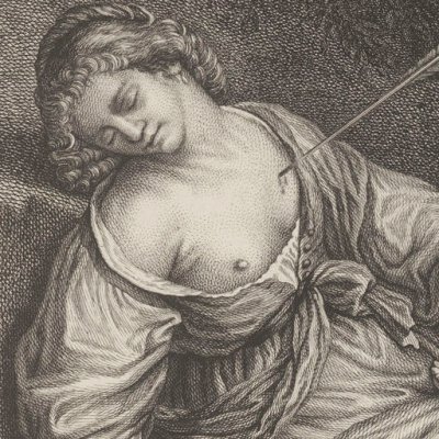 Céphale & Procris d’après le Guerchin (Recueil d’estampes…, II, Dresde 1757)