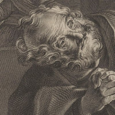 St Pierre pleurant d’après Jean Lanfranc (Recueil d’estampes…, II, Dresde 1757)