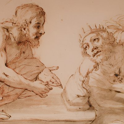 Dispute de Jean-Baptiste et d’Hérode (dessin préparatoire) - Alessandro Tiarini