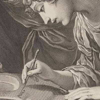 Angélique et Médor d’après A. Tiarini (Recueil d’estampes…, II, Dresde 1757)