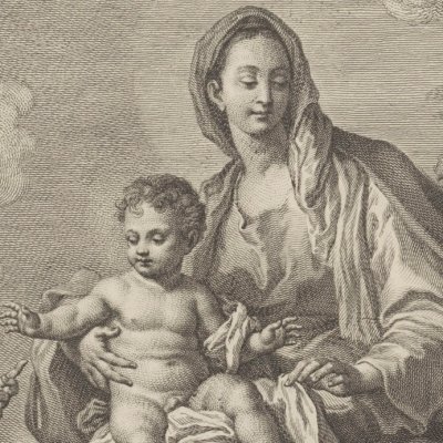 Vierge à l’enfant d’après F. Solimène  (Recueil d’estampes…, II, Dresde, 1757)