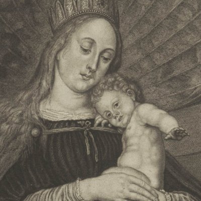 Une famille devant la Sainte Vierge (Recueil d’estampes…, II, Dresde 1757)