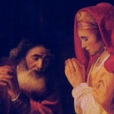 Départ de l’ange après le sacrifice de Manué - Rembrandt