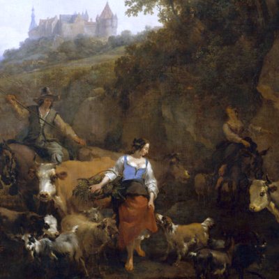 Paysage avec le château de Bentheim - Nicolaes Berchem