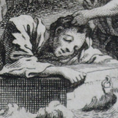 Naufrage de Landolfe Rousseau (Décaméron 1757, J2N4) - Gravelot