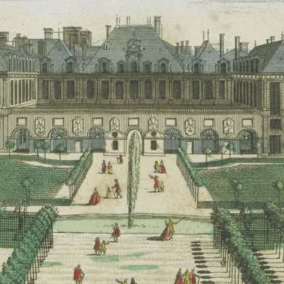 Vue perspective du Palais-Royal du côté du jardin - Mondhare