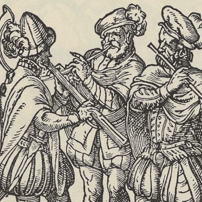 3 joueurs de flûte (Das Ständebuch, Le livre des métiers, Leipzig, 1568) - Jost 