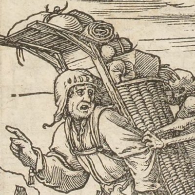 La mort et le portefaix (Simolachri…, Lyon, 1549) - Hans Holbein