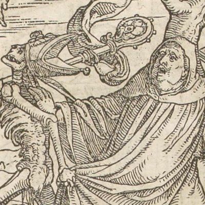 La mort et l’abbé (Simolachri…, Lyon, 1549) - Hans Holbein