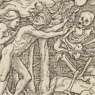 Adam et Eve chassés du Paradis (Simolachri…, Lyon, 1549) - Hans Holbein