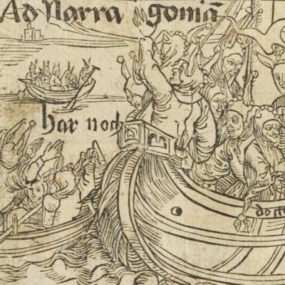 La nef des fous (Brant, Das Narrenschiff, Bâle, 1494, Frontispice)
