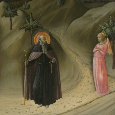 Saint Antoine tenté par une femme démon (Pala de saint Antoine) - Maître de l’Observance