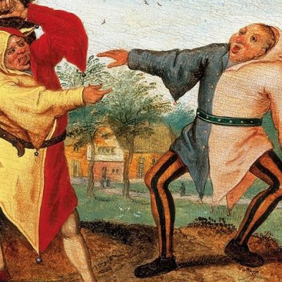 Deux fous qui se tirent la langue - Pieter Breughel le Jeune
