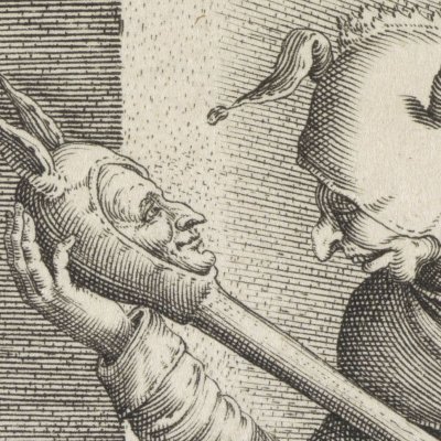 Trois fous - Hendrik Hondius d’après Brueghel l’Ancien