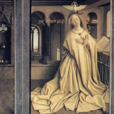 Annonciation (polyptyque de l’Agneau mystique à Gand, volets fermés) - Van Eyck