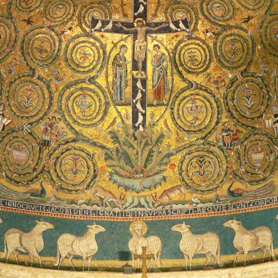 L’agneau mystique et le troupeau des douze apôtres (Rome, Saint-Clément)